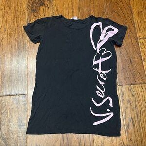 Victoria's Secret Black Tee with Subtle Logo